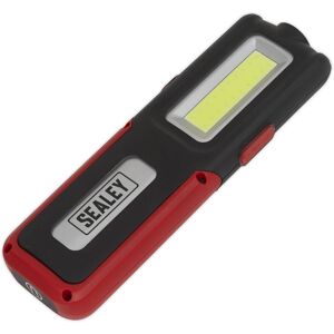 Sealey - LED318R 5W Cob 3W led Rechargeable Inspection Lamp Power Bank Red