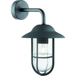 Genoa - 1 Light Outdoor Dome Wall Light Black IP44Glass Lanterns Matt, E27 - Searchlight