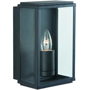 Box - 1 Light Outdoor Garden Wall Light Black IP44, E27 - Searchlight