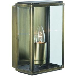 Searchlight - Box - 1 Light Outdoor Wall Light Antique Brass, IP44, E27