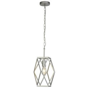 Searchlight - chassis - 1 Light Satin Silver Cage Ceiling Pendant Lamp