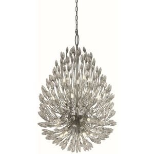 Peacock 20 Light Ceiling Pendant, Crystal & Metal - Searchlight