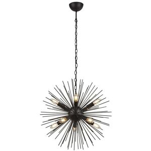 Searchlight - sputnik - 10 Light Spherical Ceiling Pendant - Black