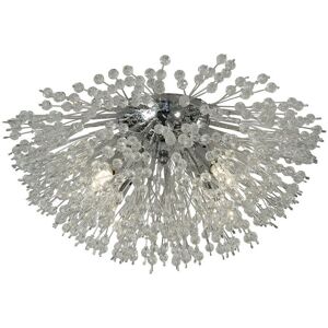 Searchlight - Sunburst 4 Light Flush Chrome, Glass Beads