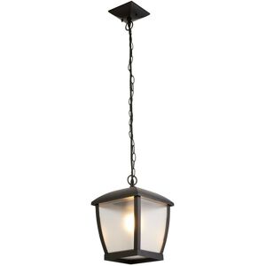 Seattle Outdoor Pendant - Black With Clear Frosted Acrylic Panels - Searchlight