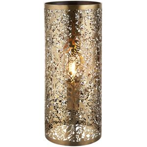 Secret Garden - Floral Leaves Design Table Lamp Antique Brass, E14 - Endon