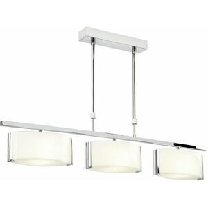 LOOPS Semi Flush Ceiling Light Chrome Height Adjustable 3 Bulb Hanging Pendant Lamp