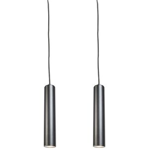 QAZQA Set of 2 design hanging lamps black - Tuba small - Black