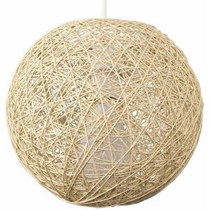 VALUELIGHTS Cream Lattice Wicker Rattan Globe Ball Ceiling Pendant Light Lampshade - Small