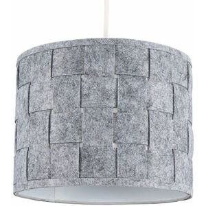 VALUELIGHTS Small Grey Felt Weave Ceiling Pendant / Table Lamp Light Shade + 10W led gls Bulb Warm White
