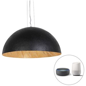 QAZQA Smart hanging lamp black with gold 70 cm incl. Wifi A60 - Magna - Black