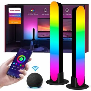HÉLOISE Smart LED Bar, 2 Piece WiFi RGB Game Light, Works with Alexa and Google Assistant, Game Light Syncs with Music, For Games, Movies, PC, TV, Bedroom