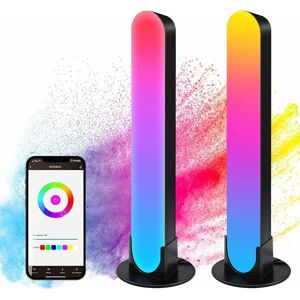 HÉLOISE Smart led Lamp 2 pcs, Smart Lamp with 19 Dynamic Modes and Music Sync Modes, rgb led Bar, app Controlled Gamer Lamp, Mood Lights for tv, pc, Bedroom