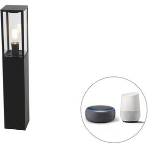 QAZQA Smart standing outdoor lamp black 80 cm incl. Wifi ST64 - Charlois - Black