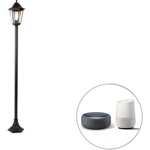 QAZQA Smart standing outdoor lamp black 170 cm incl. WiFi ST64 - New Orleans - Black