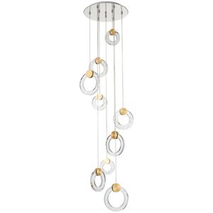 SPRING LIGHTING Spring Contemporary led Cluster Pendant Ceiling 9 Light Gold, Glass 3000K