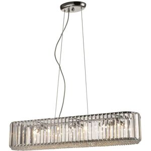 6 Light Small Ceiling Pendant Chrome, Clear with Crystals, G9 - Spring Lighting