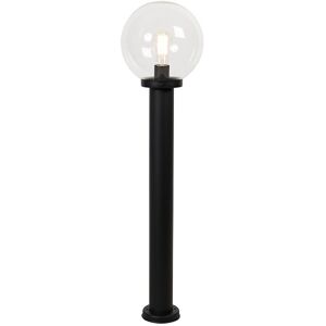 QAZQA Standing outdoor lamp black with clear sphere 100 cm IP44 - Sfera - Black