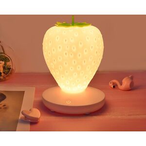 Langray - Strawberry Night Light, Cute Silicone 3 Modes Touch Control Strawberry Lamp, Children's Bedside Color Changing Lamp, usb Rechargeable Desk