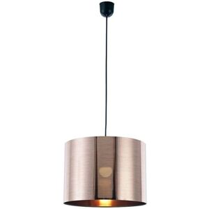 Inspired Lighting - Inspired Deco - Dako - Black Ceiling Pendant 1 Light E27 with 350 x 250mm Metallic Copper Cylinder Shade, c, w Ceiling Bracket