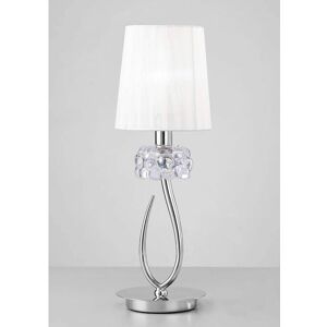 DIYAS Loewe Table Lamp 1 Bulb E27 Small, Polished Chrome with White Shade