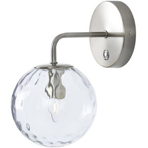 TEAMSON HOME Dimmable Wall Light with Touch Sensor, Wall Sconce with Clear Globe & Glass Shade, Lighting Fixture for Living Room or Bedroom in Silver - Silver