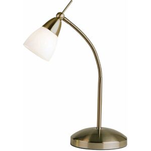 LOOPS Touch Dimmer Table Lamp Light Antique Brass & Glass Shade Classic Reading Task