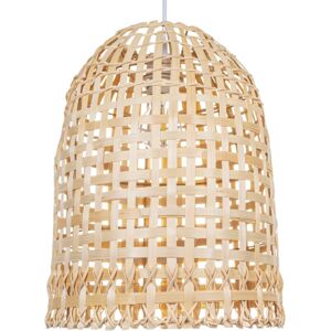 Happy Homewares - Traditional Eco-Friendly Bell Shaped Bamboo Strapped Pendant Lighting Shade by Brown