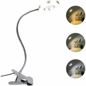 LANGRAY USB LED Desk Lamp Clip On Light, 3 Light Mode 10 Dimmable Brightness Eye Caring Book Light, Adjustable LED Clip Lamp for Reading Studying Working