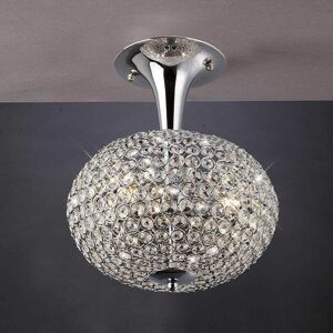 Diyas - Vado Semi-Plafond 3 Bulbs polished chrome / crystal