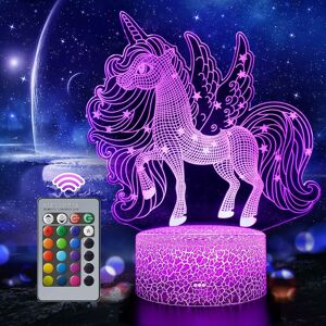 DENUOTOP Unicorn Night Light for Kids Baby, Unicorn Toys, Unicorn Gifts for Girls, 16 Color Changing Unicorn Lights Lamp with Remote Control, Unicorn Bedroom