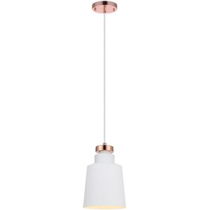 Teamson Home - Pendant led Light White Modern Hanging Ceiling Lighting VN-L00026-UK - White/Rose Gold