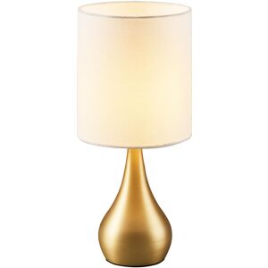 Teamson Home Sarah Metal Table Lamp with Touch Light, Cream Fabric Shade, TH-L00006-UK - Polished Brass