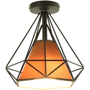 Axhup - Vintage Ceiling Lamp Antique Ceiling Light Nostalgia Chandelier Retro Diamond Industrial Ceiling Light Brown Ø25cm 1PCS