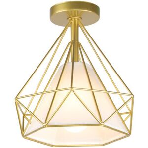 AXHUP Vintage Ceiling Lamp Antique Ceiling Light Nostalgia Chandelier Retro Diamond Industrial Ceiling Light Gold Ø25cm 1PCS