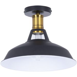 WOTTES Retro Industrial Ceiling Light Edison Pendant Lamp Black and White Chandelier Shade