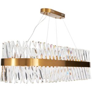LITECRAFT Visconte Cetara Chandelier led Ceiling Light With 2 Tier Glass Shade - Brass - Brass