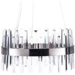 LITECRAFT Visconte Coco Ceiling Pendant Circular Crystal Effect 14 Light - Satin Nickel - Satin Nickel