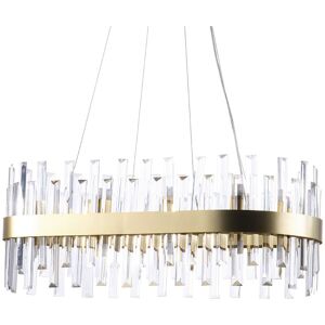 LITECRAFT Visconte Coco Ceiling Pendant Large Oval Crystal Effect 20 Light - Satin Gold - Satin Gold