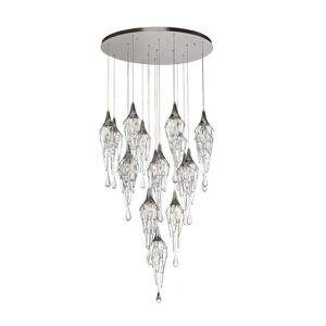 Visconte Efendee Ceiling Pendant Crystal 18 Light Polished Chrome Litecraft Chrome