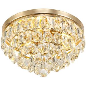 Visconte Maine Ceiling Light Flush Crystal Fitting - Polished Gold Litecraft Gold