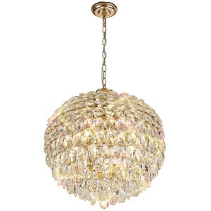 Visconte Maine Ceiling Pendant Crystal 9 Light - Polished Gold Litecraft - Gold