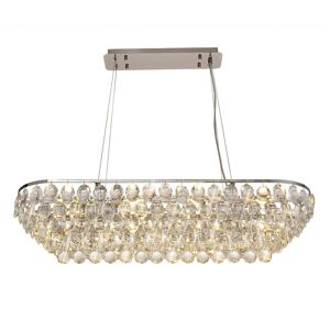 Visconte Maine Ceiling Pendant Rectangular Crystal 8 Light - Chrome Litecraft Chrome