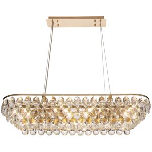 Visconte Maine Ceiling Pendant Rectangular Crystal 8 Light - Gold Litecraft Gold