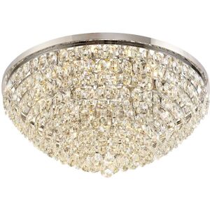 Visconte Maine Flush Ceiling Light Large Crystal Fitting - Chrome Litecraft Chrome