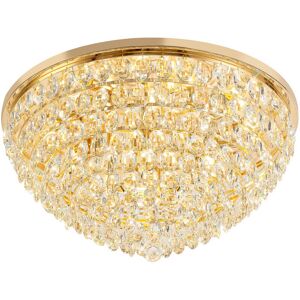 Visconte Maine Flush Ceiling Light Large Crystal Fitting - Gold Litecraft Gold