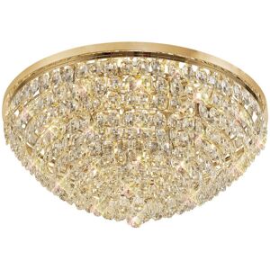 Visconte Maine Flush Ceiling Light Large Crystal Fitting - Gold Litecraft Gold