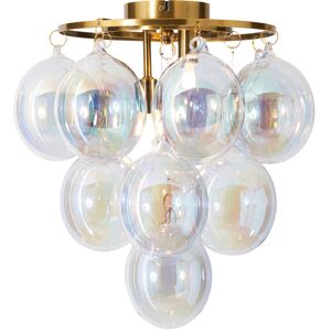 LITECRAFT Visconte Maiori Ceiling Light Small Flush with Iridescent Tint Shades - Brass - Brass