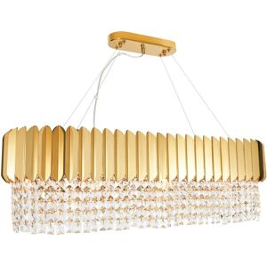 LITECRAFT Visconte Pagani Chandelier 8 Light With Champagne Prism Bar - Bronze - Bronze