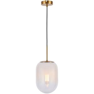 Litecraft - Visconte Scala Ceiling Pendant 1 Light with White Glass Shade - Brass - Brass